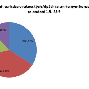 graf 1: Příčina nehod při turistice v rakouských Alpách