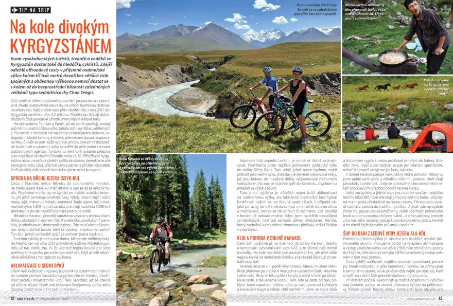 Na kole divokým Kyrgyzstánem v Bike speciálu Světa outdooru 1/2020.