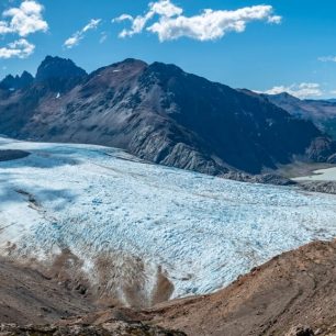 Ledovec Tunel a laguna Toro. Huemul Circuit, Patagonie