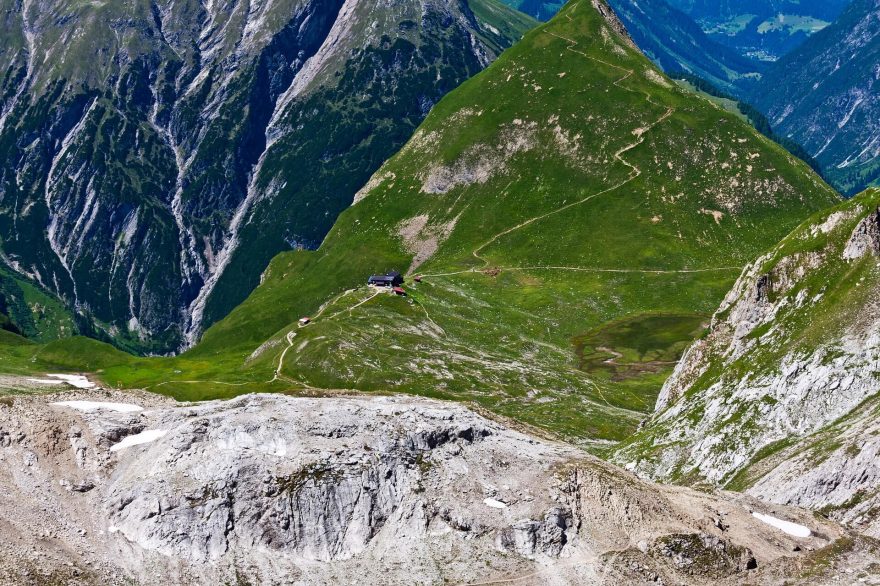 Memminger Hütte v Lechtalských Alpách, Rakousko