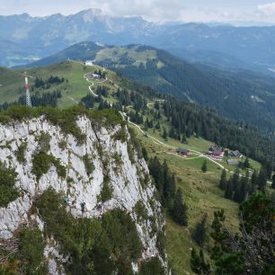 Výhledy z feraty na chatu Gablonzer Hutte, Intersport Donnerkogel Klettersteig, rakouské Alpy