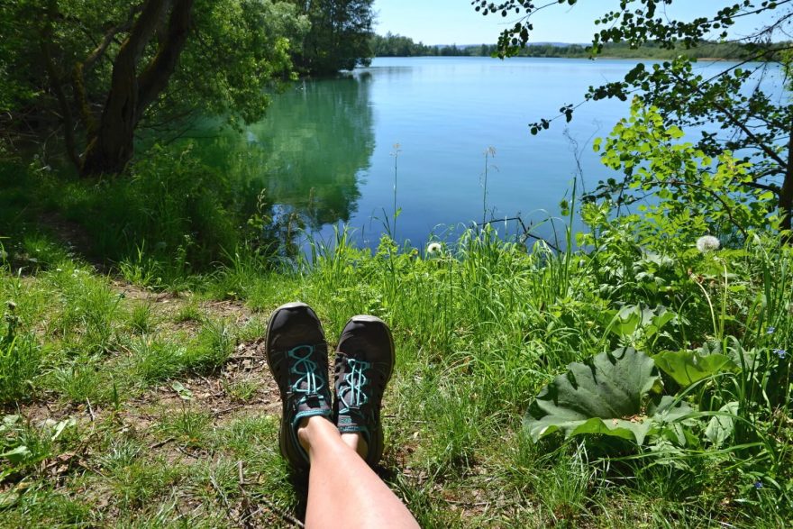 Moravičanské jezero nedaleko Mohelnice. Litovelské Pomoraví na kole