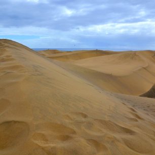 Písečné duny v Maspalomas, Gran Canaria, Kanárské ostrovy