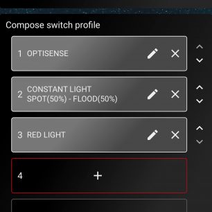 Aplikace Ledlenser Connect_tvorba profilu.