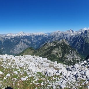 Výhledy z vrcholku Špičje, Dolina Triglavských jezer, Julské Alpy, Slovinsko