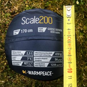 Průměr kompresního obalu spacáku Warmpeace SCALE 200