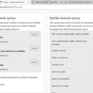 Editace zpráv v aplikaci Explore Garmin