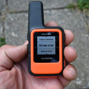 Příklad přednastavené zprávy v zařízení Garmin inReach Mini 3