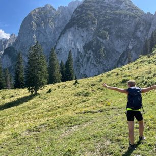 Při sestupu - Intersport Donnerkogel Klettersteig, Gosausee, Solná komora, Salzkammergut, rakouské Alpy. Foto Jana Souralová