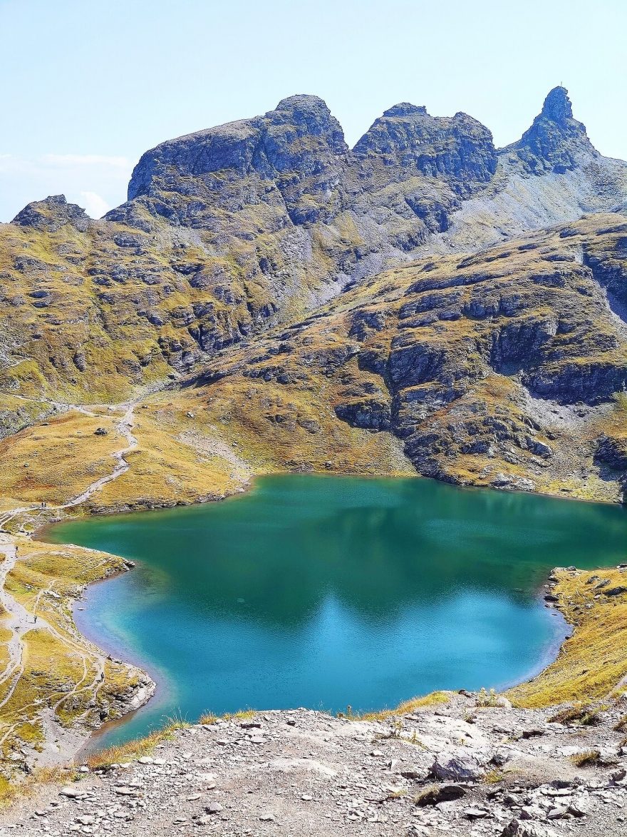 Schwarzsee. Okruh kolem 5 jezer, Pizol, 5-Seen-Wanderung, švýcarské Alpy