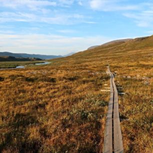 Úsek Abisko - Kvikkjokk. Dálkový trek Kungsleden, Laponsko, Švédsko