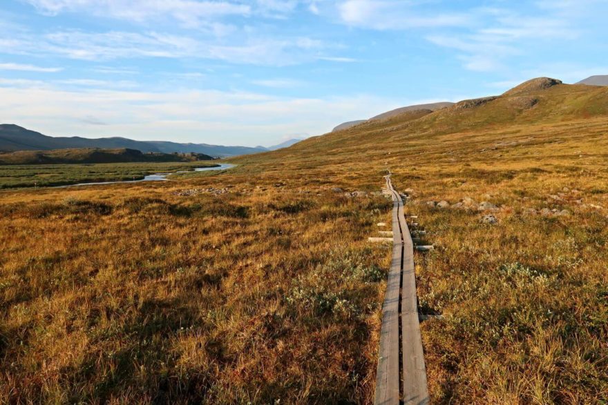 Úsek Abisko - Kvikkjokk. Dálkový trek Kungsleden, Laponsko, Švédsko