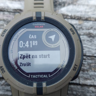 Když bloudíte nebo se chcete vrátit stejnou cestou stačí zadat Zpět na start - GARMIN INSTINCT 2 SOLAR TACTICAL EDITION