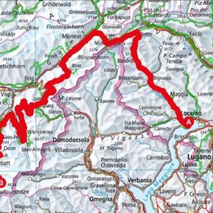 Mapa treku Tour de Suisse ve Švýcarsku