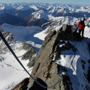 Vícedélka Stuedlgrat ve Vysokých Taurách, Grossglockner, Rakousko, Alpy