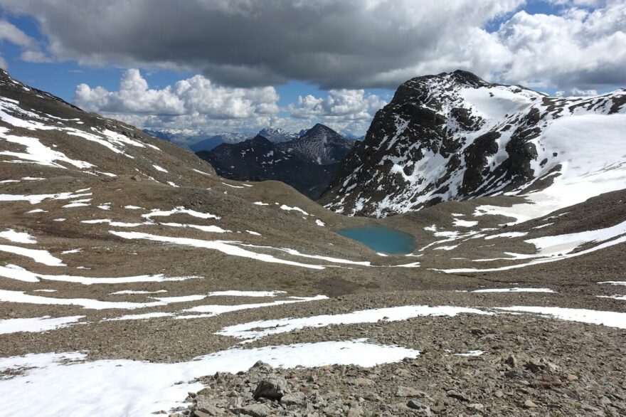 Ledovcové jezero na trase Zentralalpenweg (od západu k východu)