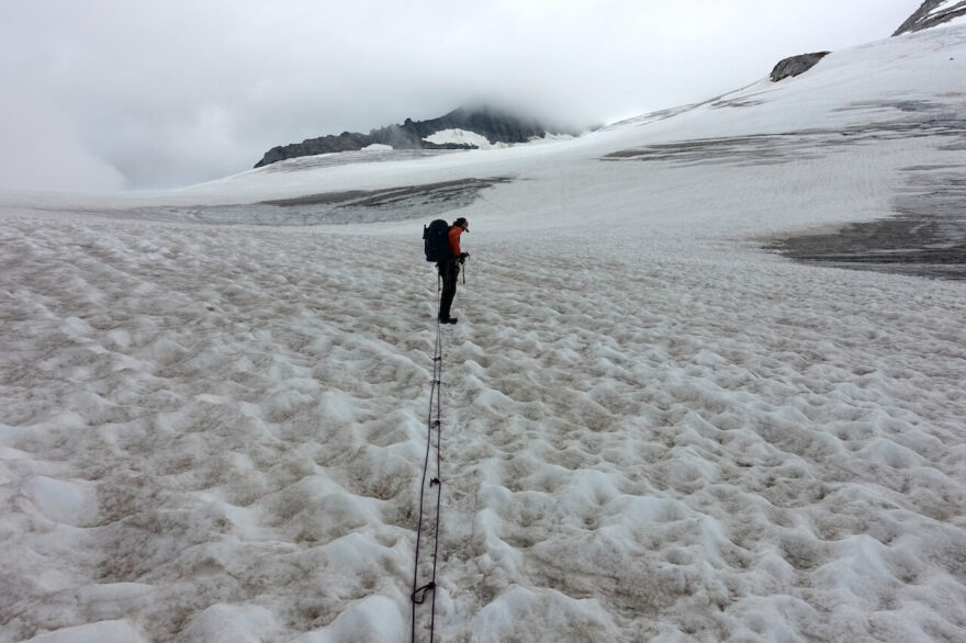 Na Zentralalpenweg jsme přecházeli několik ledovců