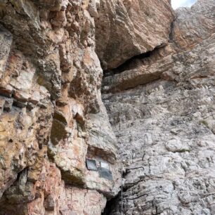 Ferrata Giovanni Lipello v Itálii na krásné hoře Tofana di Rozes.