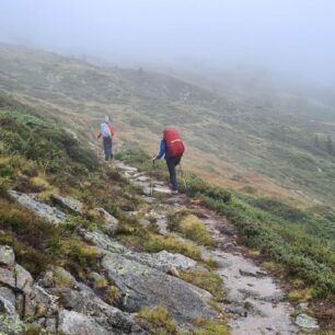 První den treku a stoupání k Geraer Hütte, Peter Habeler Route