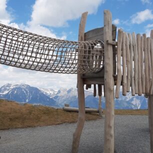 Goldener Mann weg, Serfaus Fiss Ladis, rakouské Alpy.