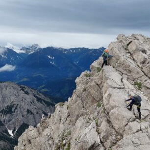 Via ferraty v Lienzských Dolomitech, v okolí Karlsbader Hütte