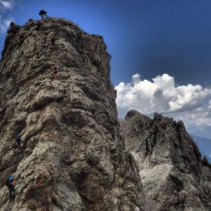 Via ferraty v Lienzských Dolomitech, v okolí Karlsbader Hütte