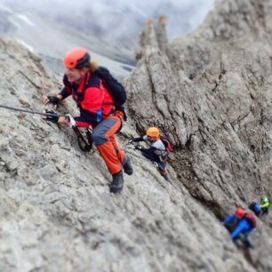 Via ferraty v Lienzských Dolomitech, v okolí Karlsbader Hütte