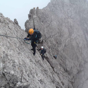 Via ferraty v Lienzských Dolomitech, v okolí Karlsbader Hütte