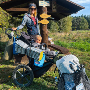 Rozcestník Stezky a posledních 135km před námi