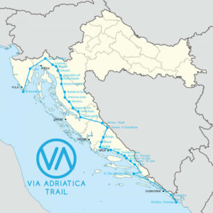 Mapa dálkové trasy Via Adriatica