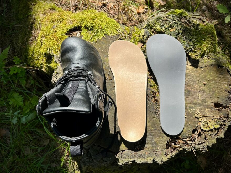 Vyjímatelná stélka a vrstva Technogelu bot Ahinsa shoes Hiker Comfort.