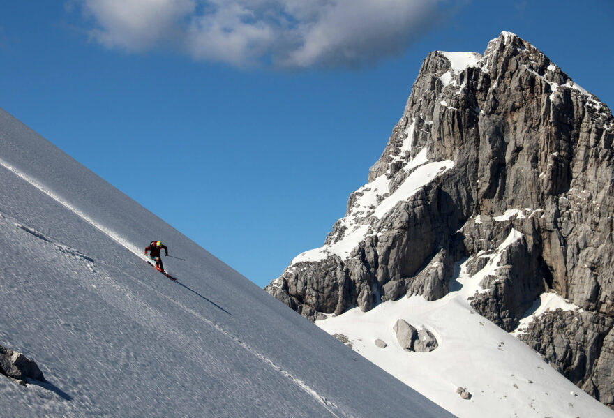 Řada slovinských pohoří nabízí skialpinistům panenské nerozježděné svahy.