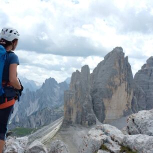 Ferratový přechod na dohled Tre Cime