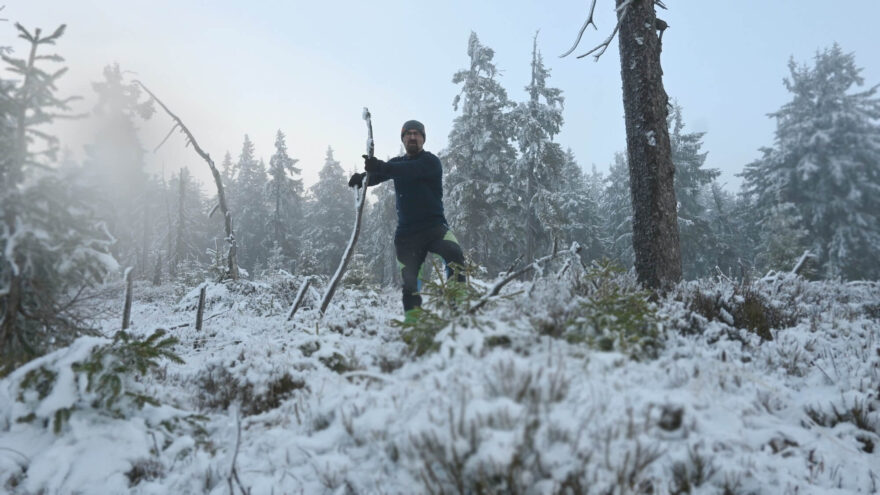 Zimní bushcraft s jedním trikem BRYNJE ARCTIC DOUBLE SHIRT