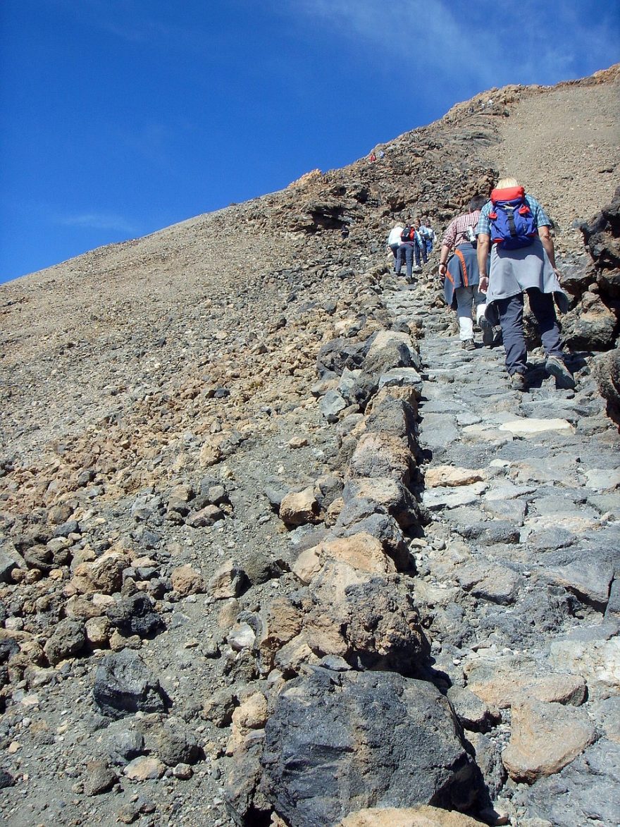 Výstup na Pico del Teide na Kanárských ostrovech.