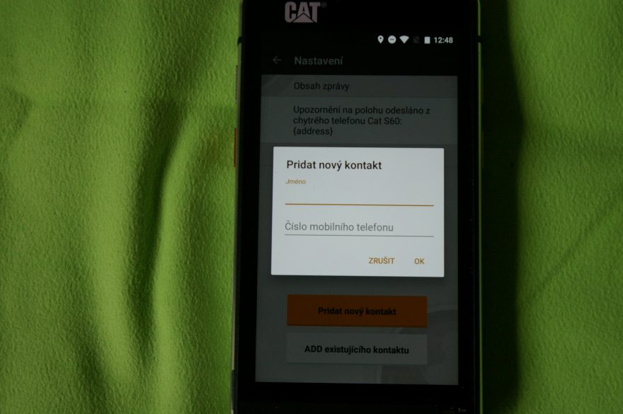 Jednoduché přidání kontaktů do telefonu CAT S60.
