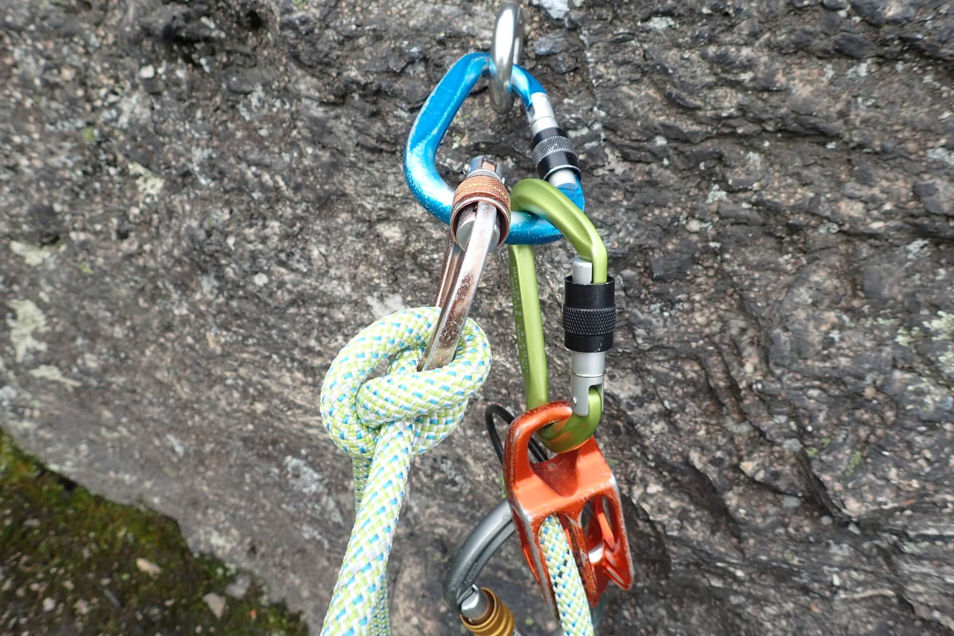 Dobírání druholezce na laně Edelrid Tommy Caldwell DT 9.6 mm.