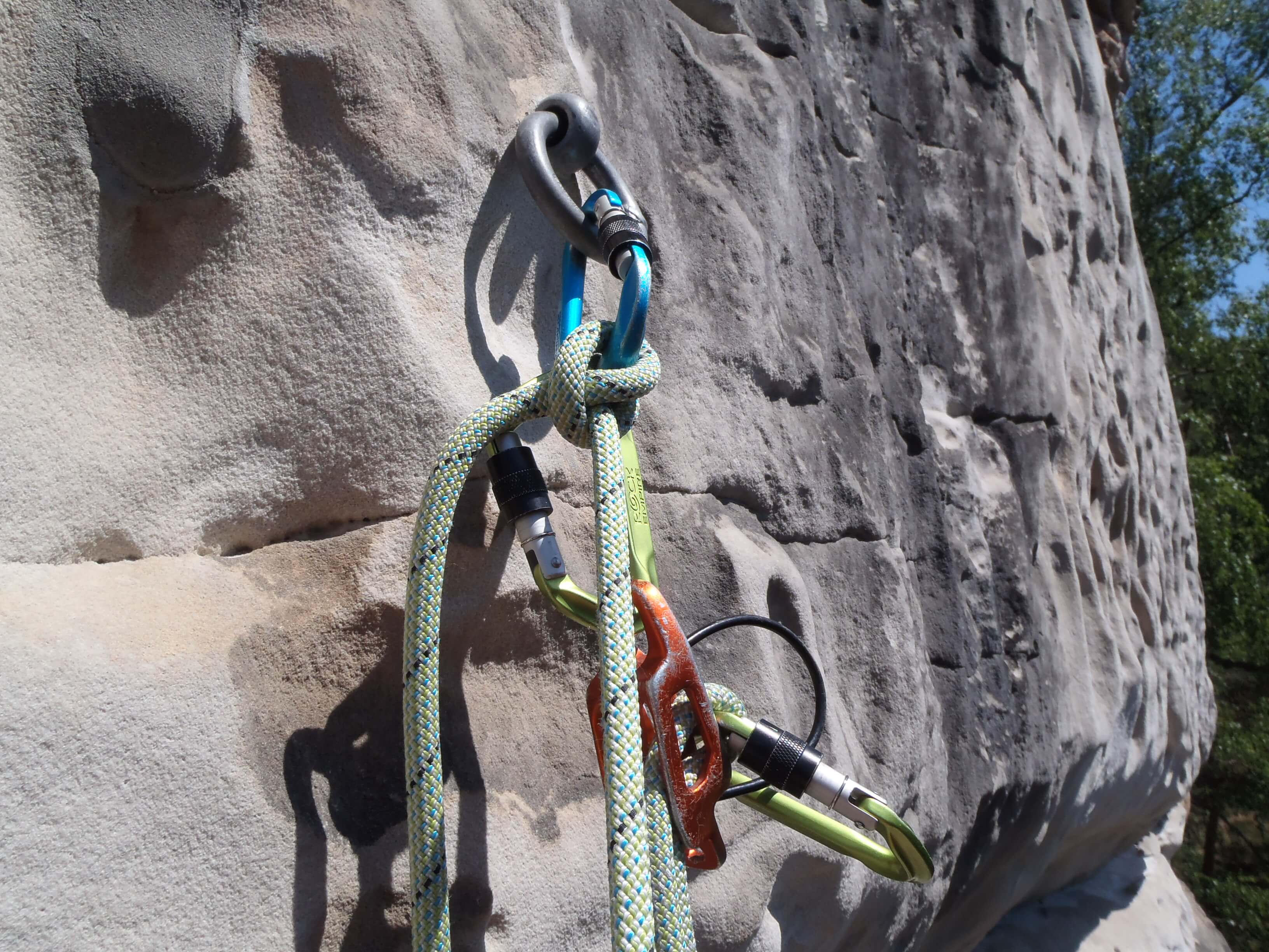 Dobírání s lanem Edelrid Tommy Caldwell DT 9.6 mm na Blatníku.