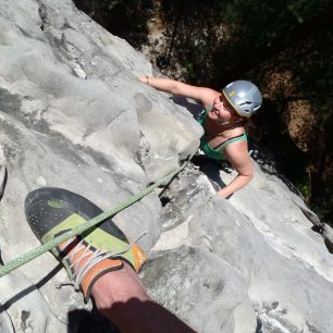 Přímá údolní na Blatník s lanem Edelrid Tommy Caldwell DT 9.6 mm a s Alčou.