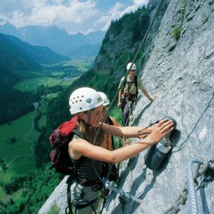 Fürenwand Klettersteig, Engelberg, Švýcarsko.