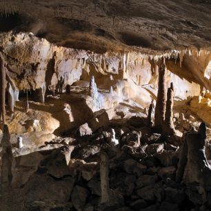 Nepřístupné nezničené části jeskyně Výpustek – tzv. Salmův výpustek