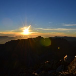 Západ slunce nad Tatrami